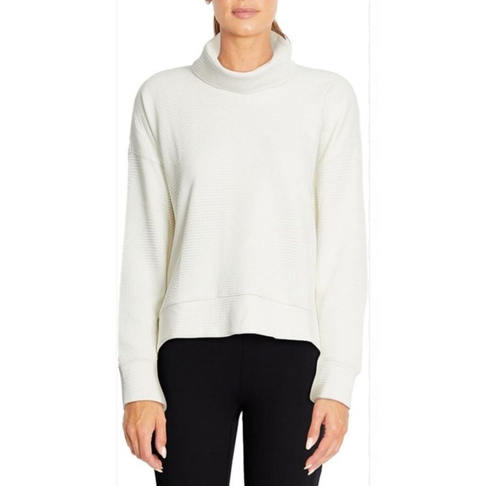 Balance Collection Marci cream ribbed turtleneck pullover - S